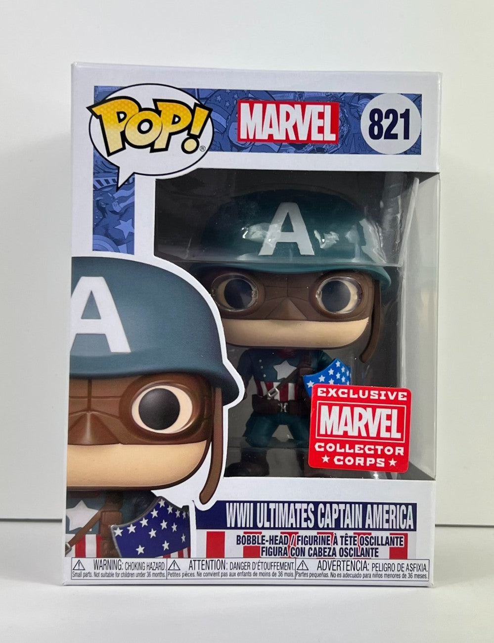 Funko POP Vinyl - Marvel - WWII Ultimates Captain America - #821 Collector Corps