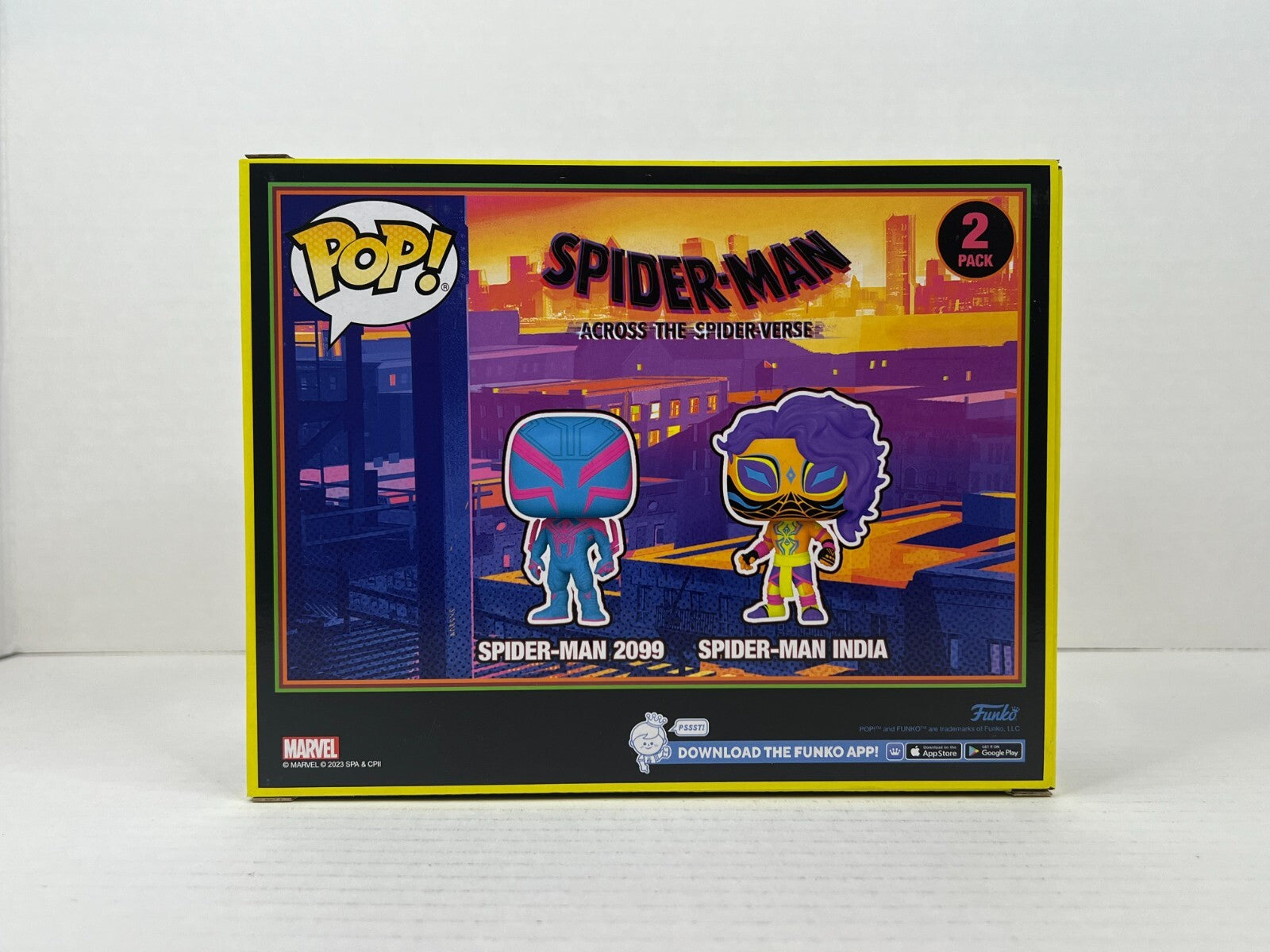 Funko POP Vinyl Marvel Blacklight Spider-Man 2099 & Spider-Man India - 2 Pack