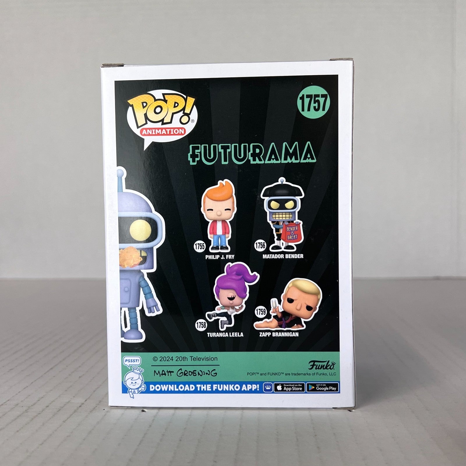 Funko POP Vinyl - Animation - Futurama - Bender - #1757 GITD Chase