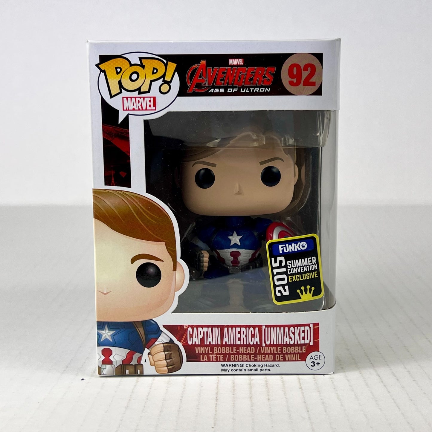 Funko POP Vinyl - Marvel - Avengers - Captain America Unmasked #92 SC 2015
