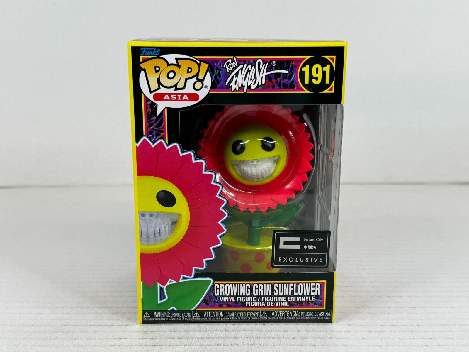 Funko POP Vinyl - Asia - Ron English - Growing Grin Sunflower #191 Blacklight