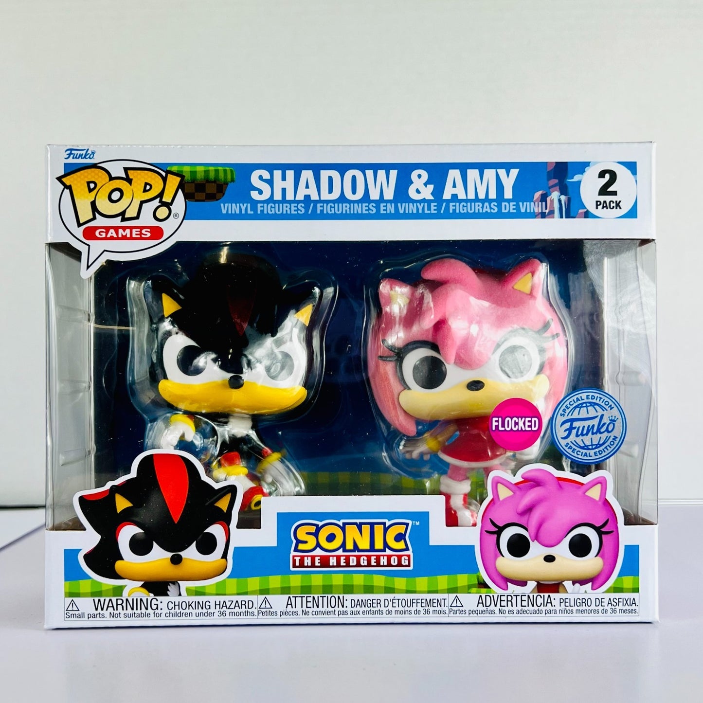 Funko POP! Vinyl - Games - Sonic The Hedgehog - Shadow & Amy - 2 Pack Flocked