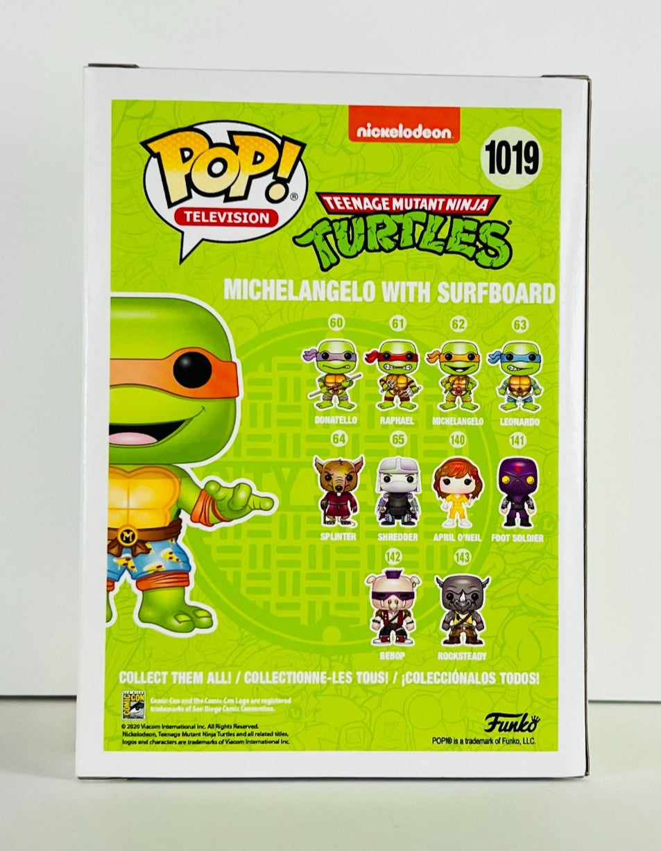 Funko POP Vinyl - Television - TMNT - Michelangelo With Surfboard - #1019 SDCC 2