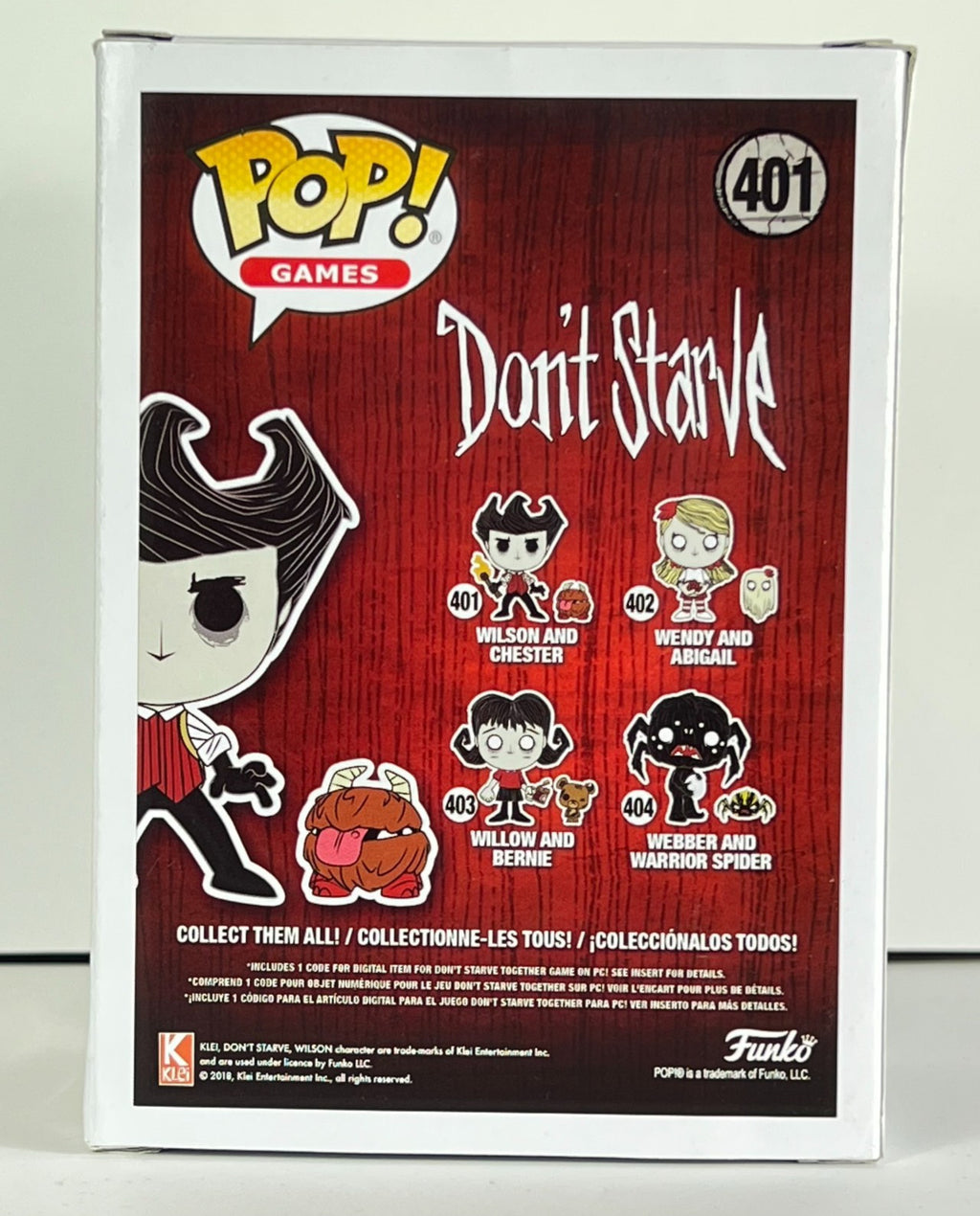 Funko POP Vinyl - Games - Dont Starve - Wilson And Chester - #401 With Code