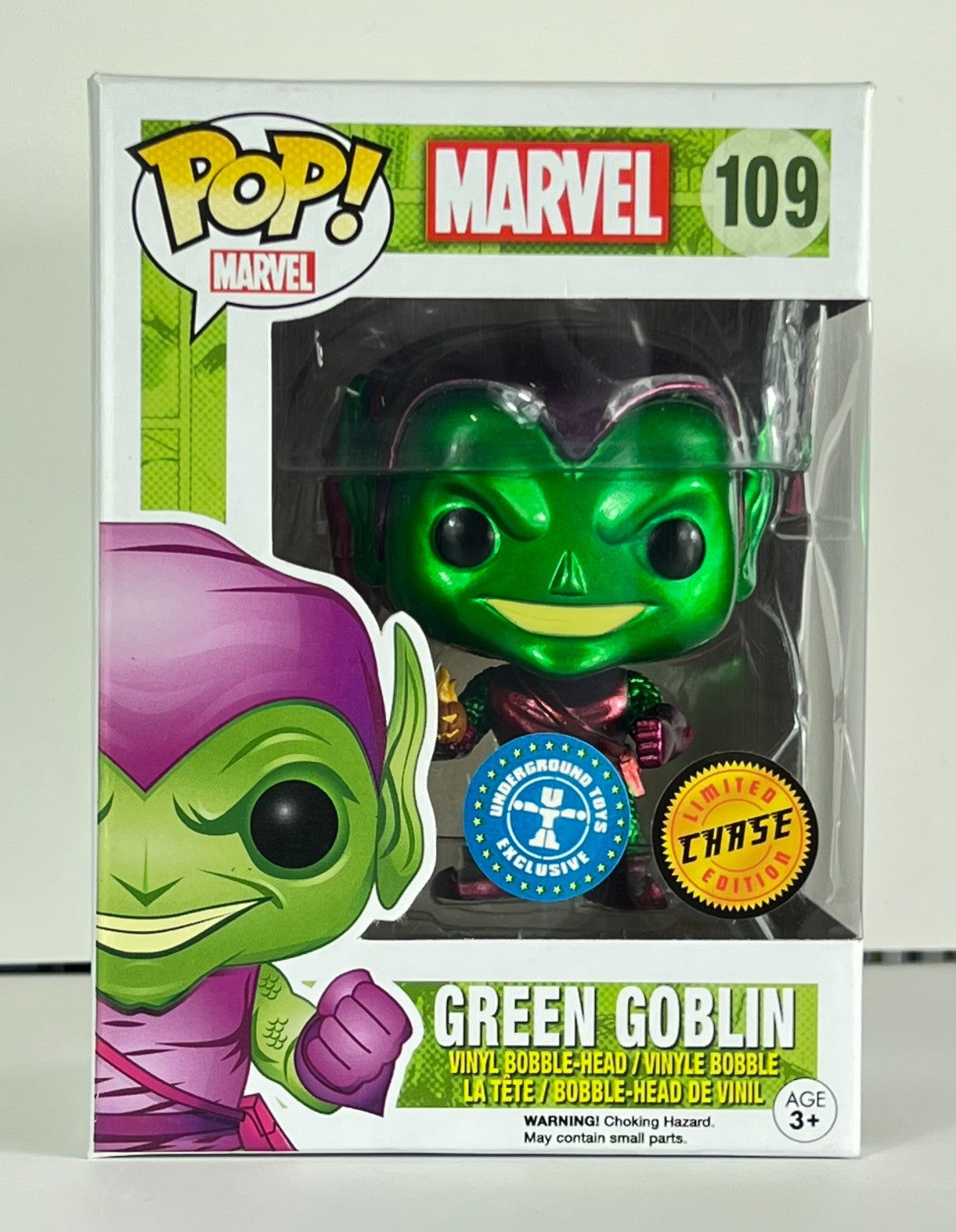 Funko POP Vinyl - Marvel - Green Goblin - #109 Chase Underground Toys Metallic