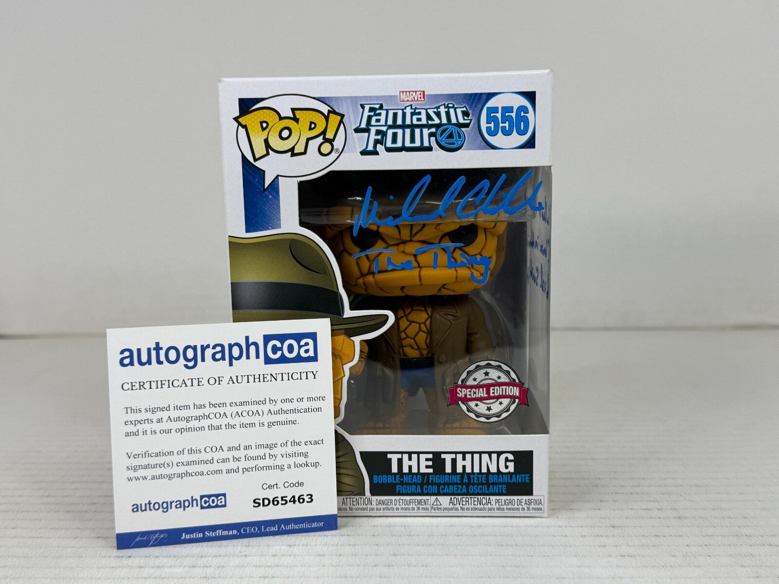 Funko POP - Fantastic 4 - The Thing #556 - Signed Michael Chiklis COA