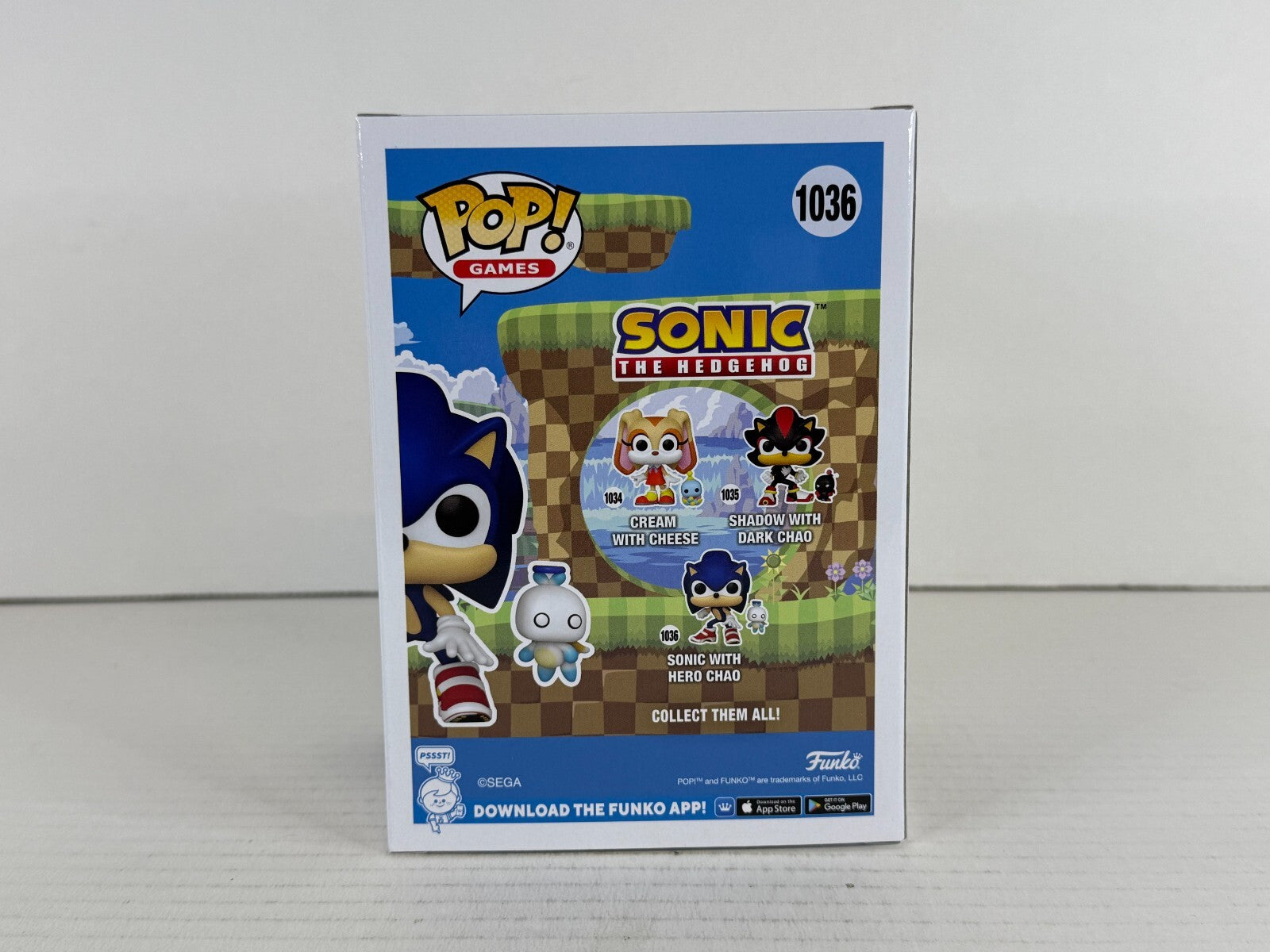 Funko POP Vinyl - Games Sonic The Hedgehog - Sonic With Hero Choa #1036 Flocked