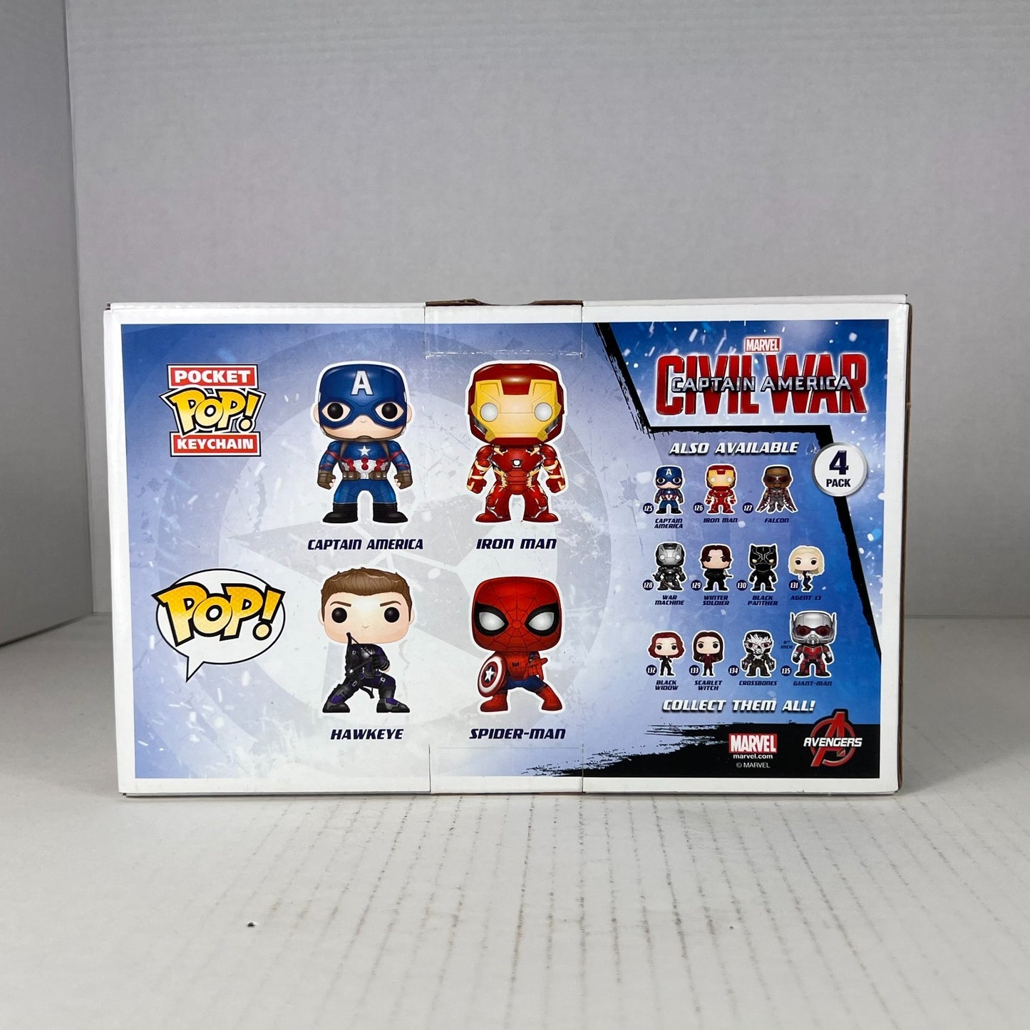 Funko POP Vinyl - Civil War - Captain America Iron Man Hawkeye Spider-Man 4 pack