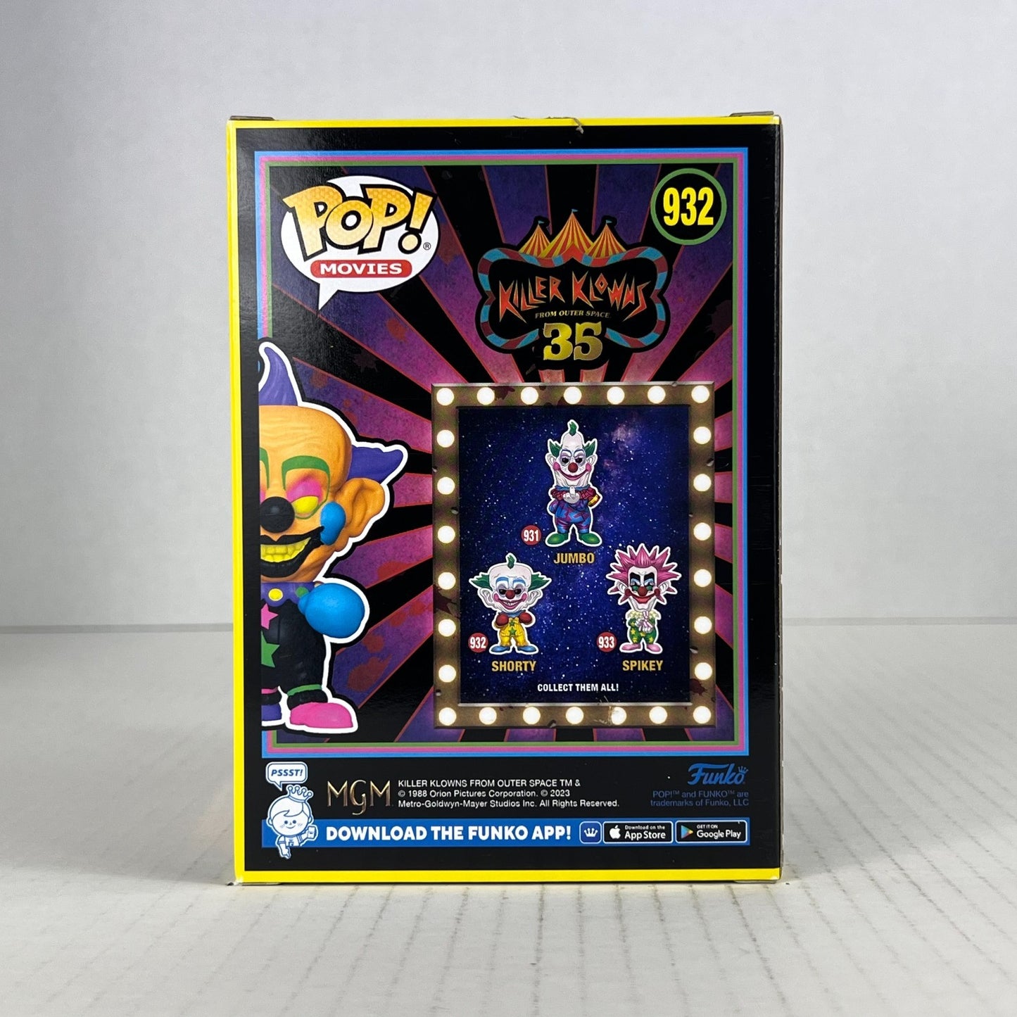 Funko POP Vinyl - Movies - Killer Clowns - Blacklight - Shorty - #932 Gamestop