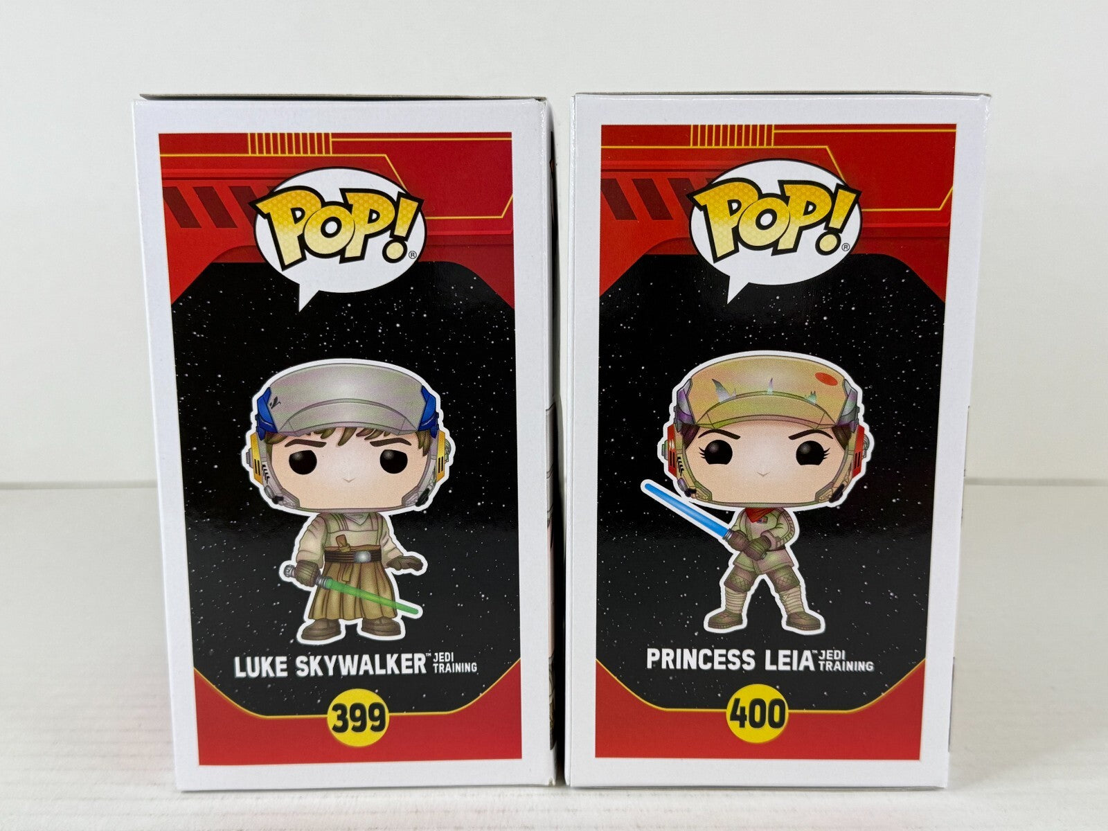 Funko POP Vinyl - Star Wars Luke Skywalker #399 Princess Leia #400 Jedi Training