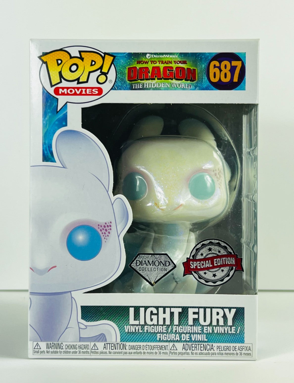 Funko POP Vinyl - Movies - How To Train Your Dragon - Light Fury - #687 Diamond