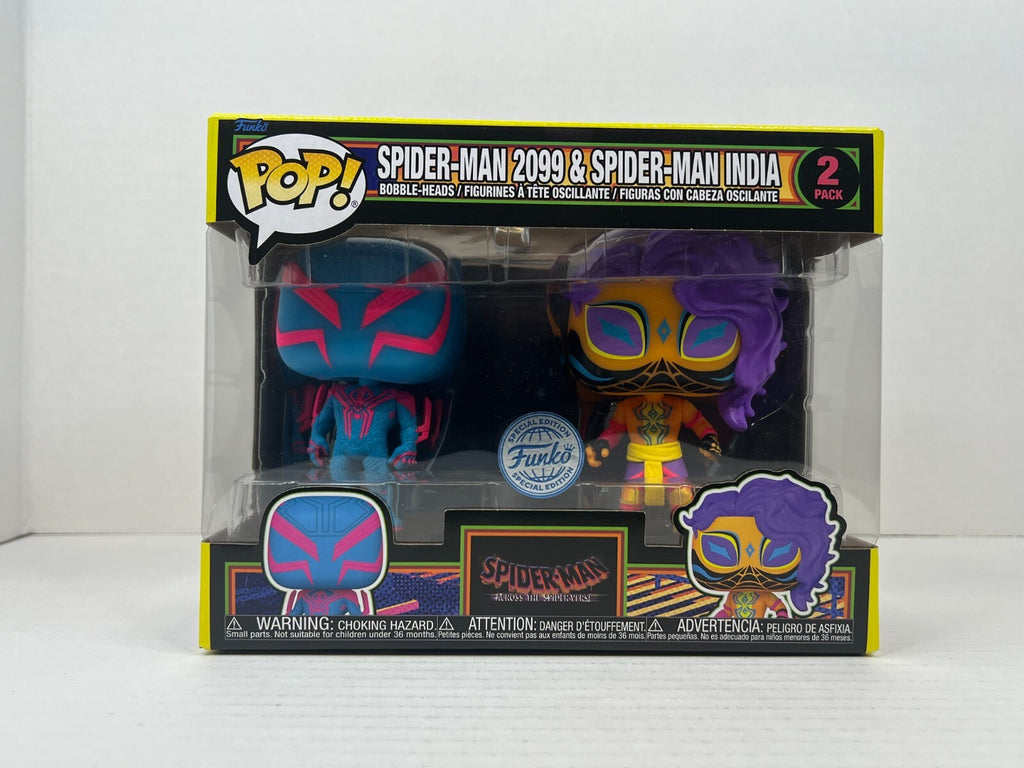 Funko POP Vinyl Marvel Blacklight Spider-Man 2099 & Spider-Man India - 2 Pack