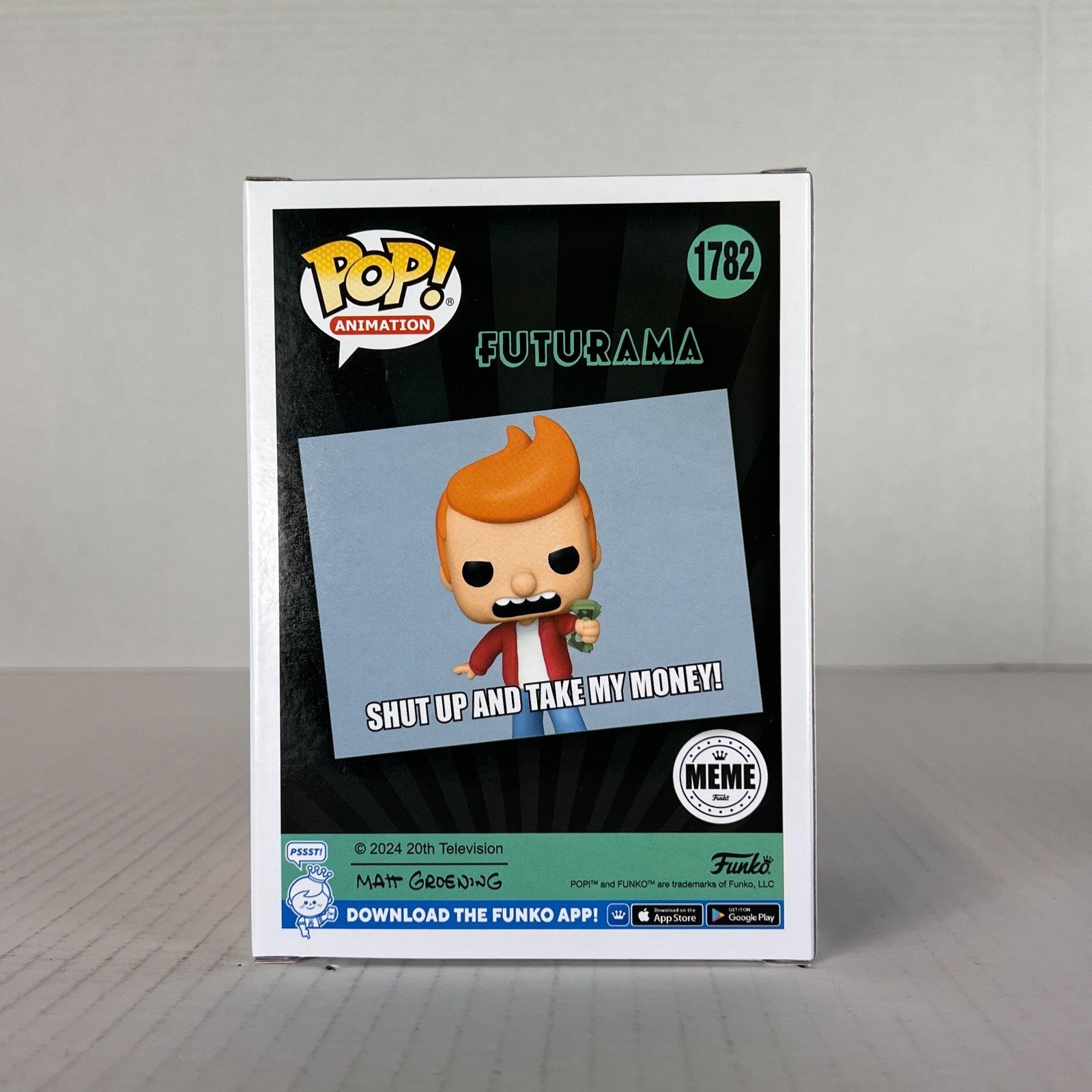 Funko POP Vinyl - Animation - Futurama - Philip J Fry - #1782 MEME
