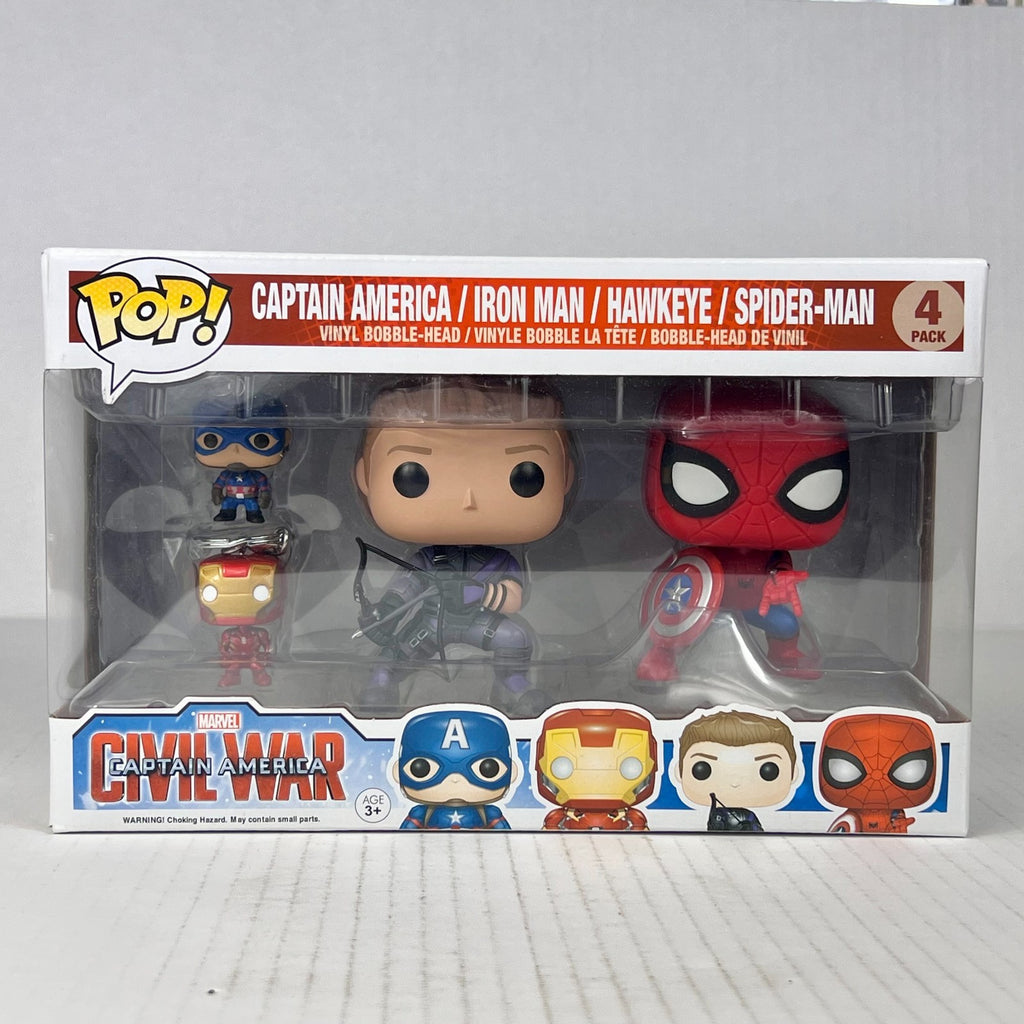 Funko POP Vinyl - Marvel - Captain America Iron Man Hawkeye Spider-Man 4 Pack