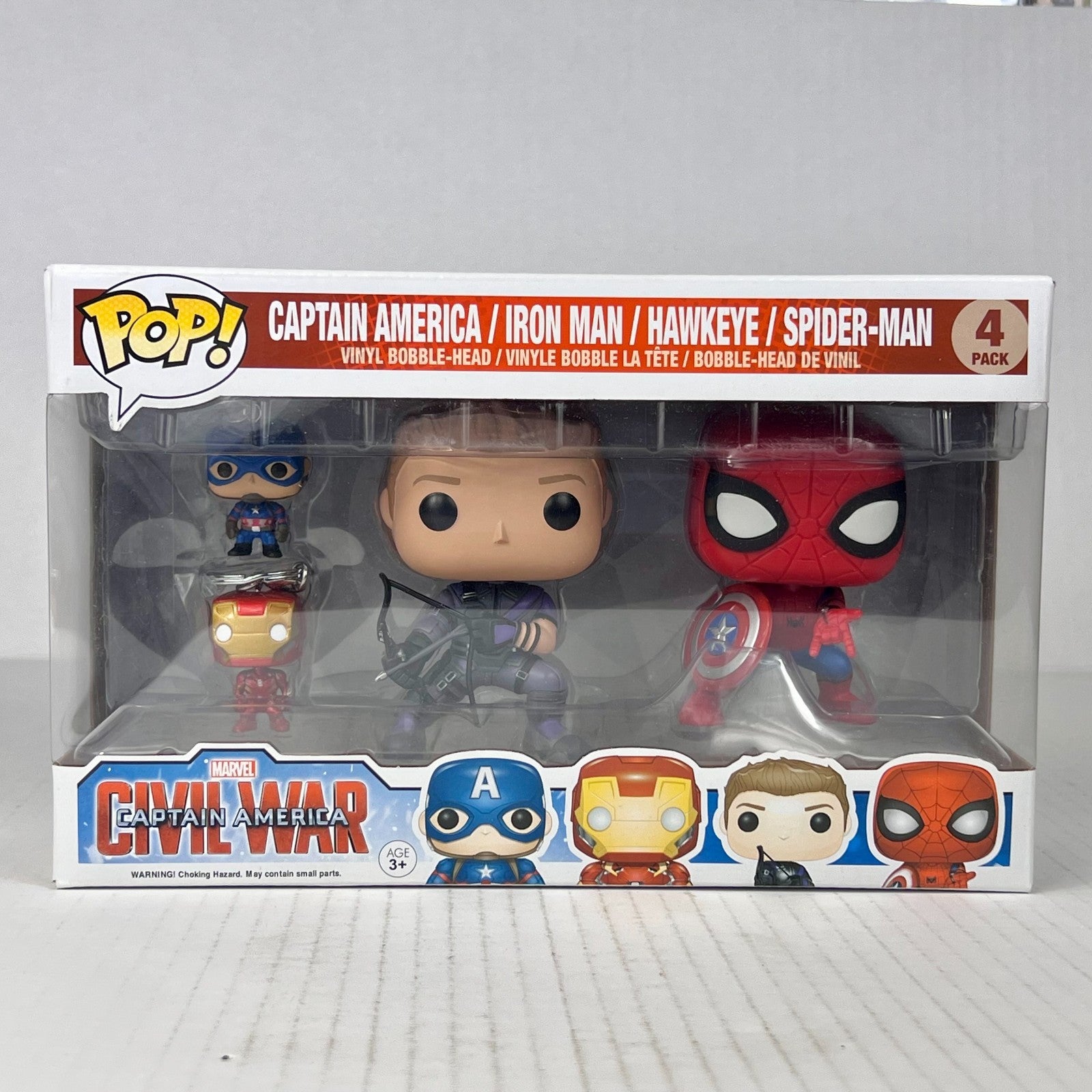 Funko POP Vinyl - Marvel - Captain America Iron Man Hawkeye Spider-Man 4 Pack