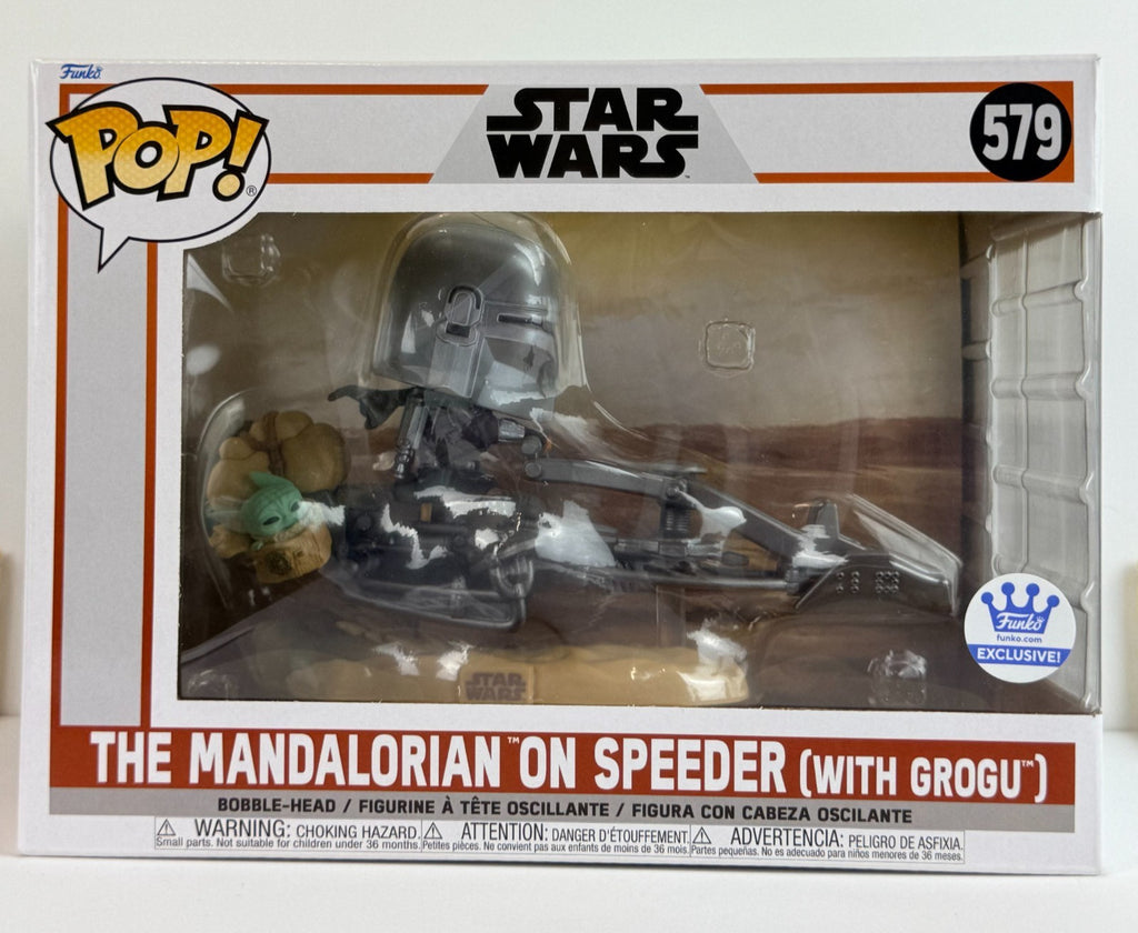 Funko POP Vinyl - Star Wars - The Mandalorian On Speeder With Grogu - #579