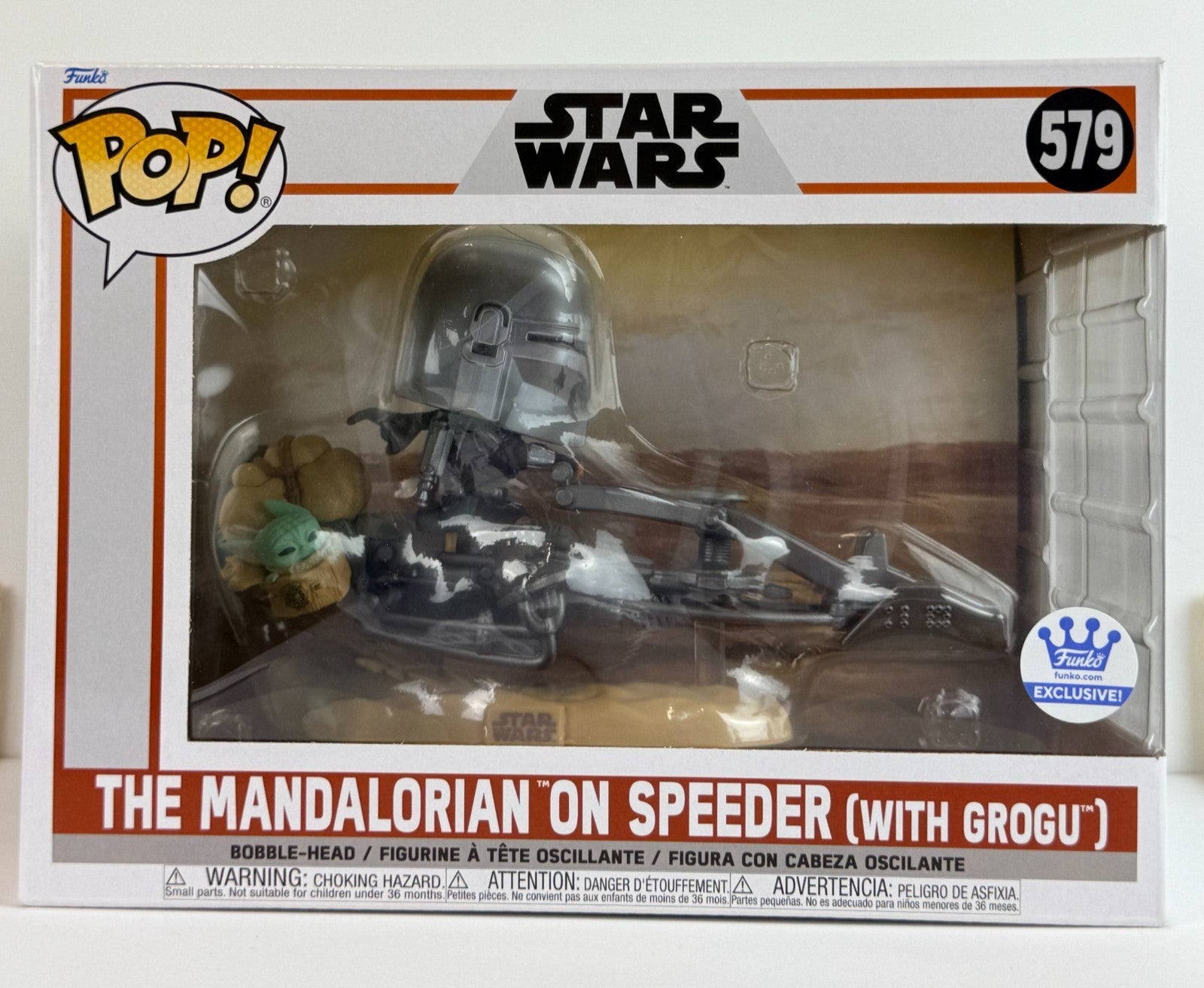 Funko POP Vinyl - Star Wars - The Mandalorian On Speeder With Grogu - #579