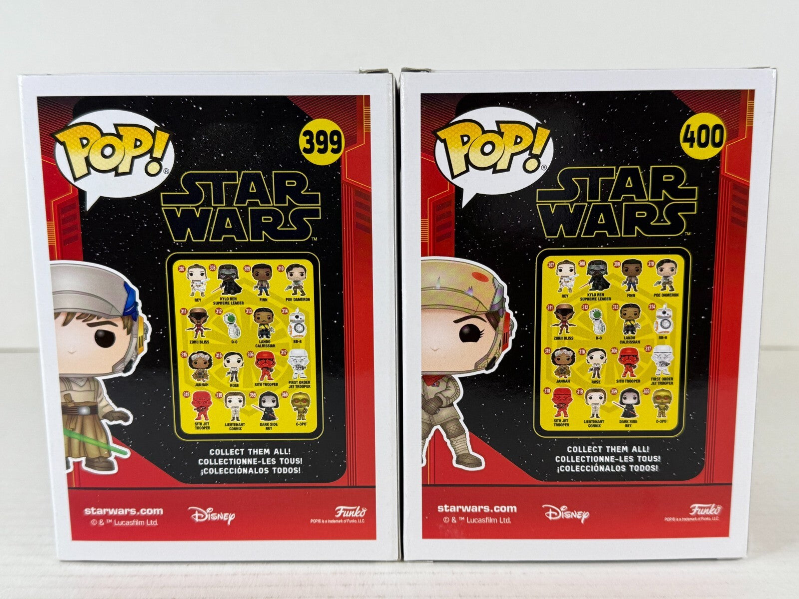 Funko POP Vinyl - Star Wars Luke Skywalker #399 Princess Leia #400 Jedi Training