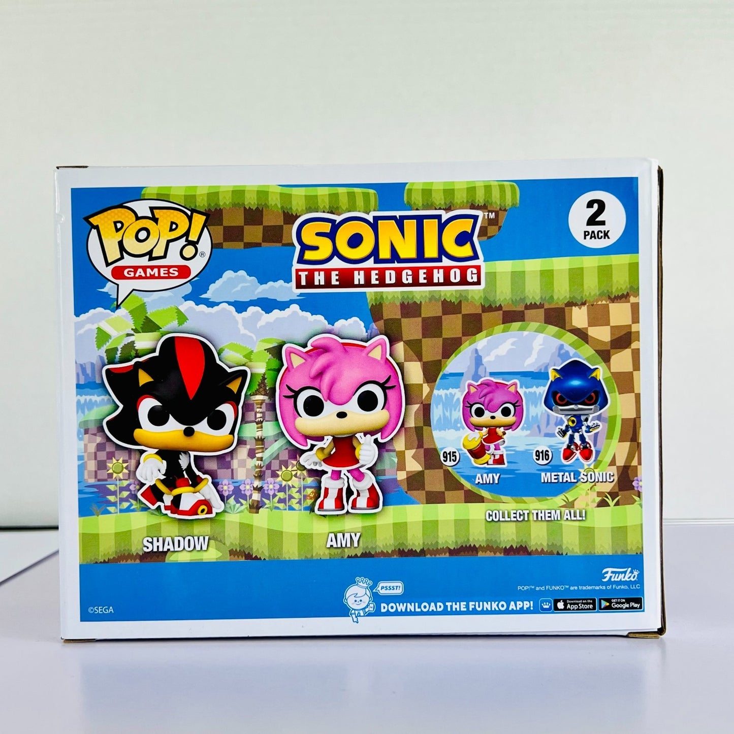 Funko POP! Vinyl - Games - Sonic The Hedgehog - Shadow & Amy - 2 Pack Flocked