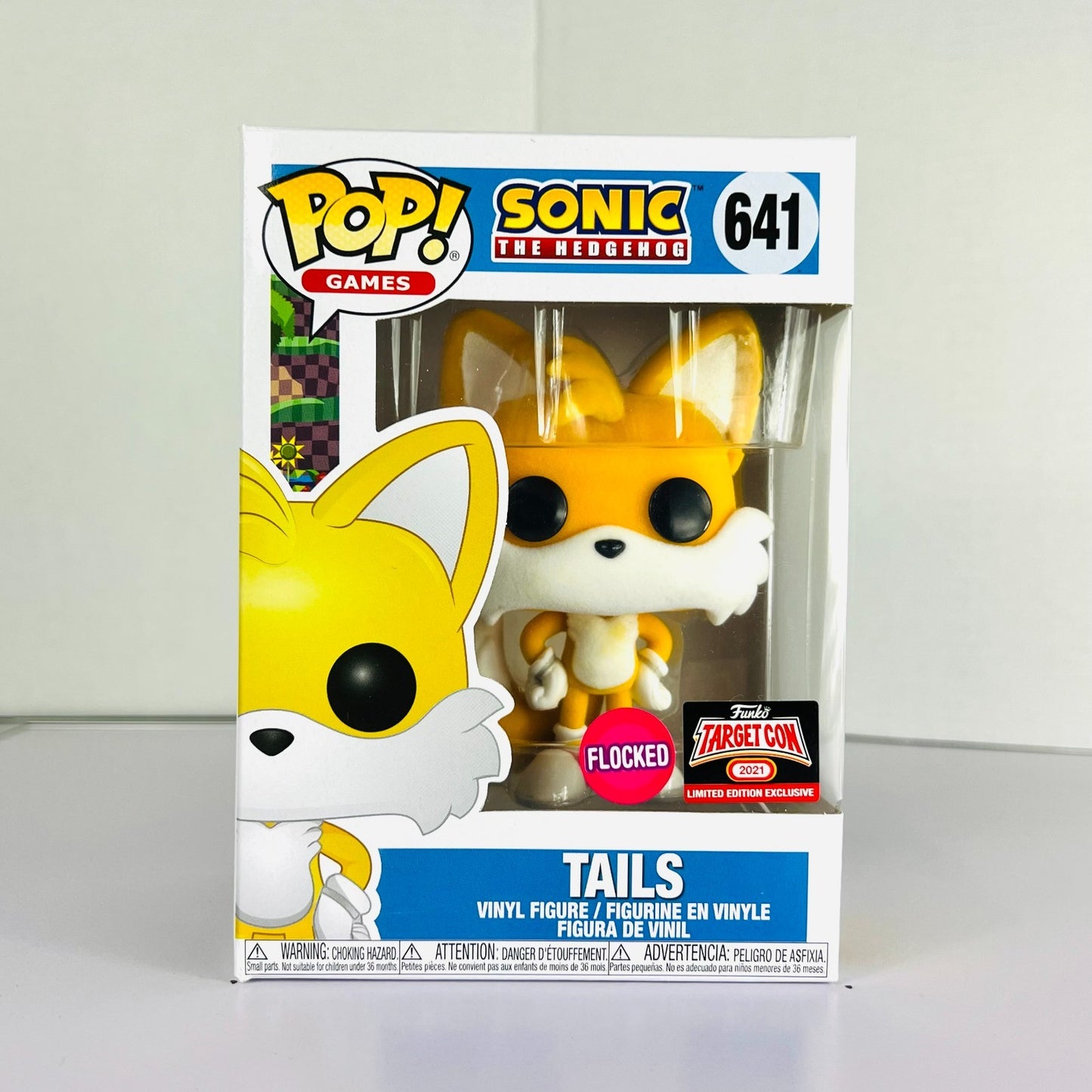 Funko POP Vinyl - Games - Sonic The Hedgehog - Tails - #641 Flocked Target Con
