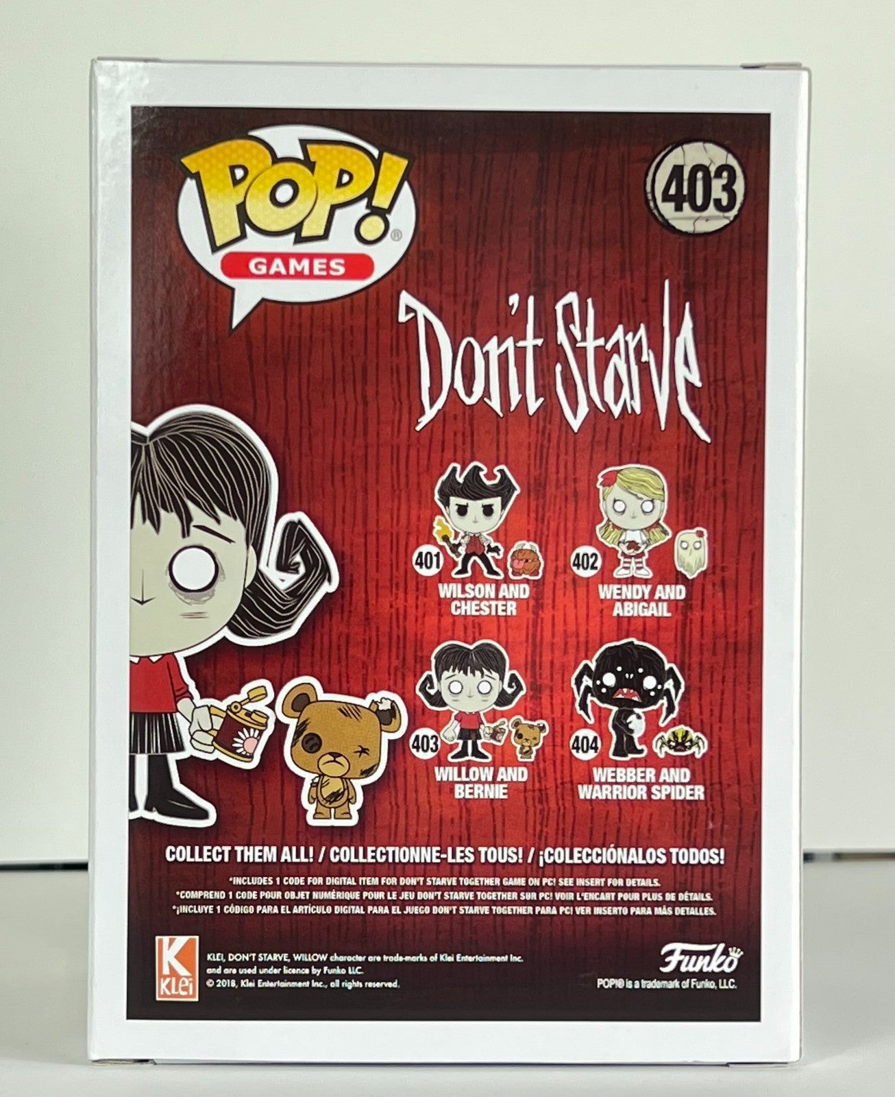 Funko POP Vinyl - Games - Dont Starve - Willow And Bernie - #403 With Code