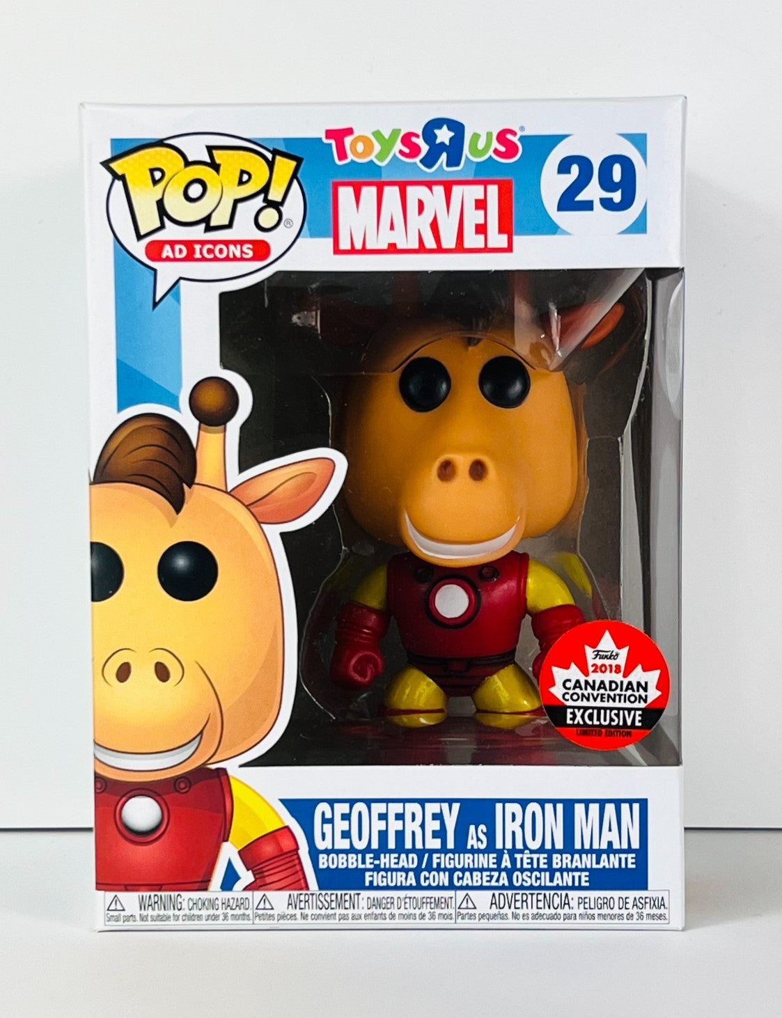 Funko POP Vinyl - Ad Icons - ToysRUs Marvel - Geoffrey As Iron Man #29 Canadian