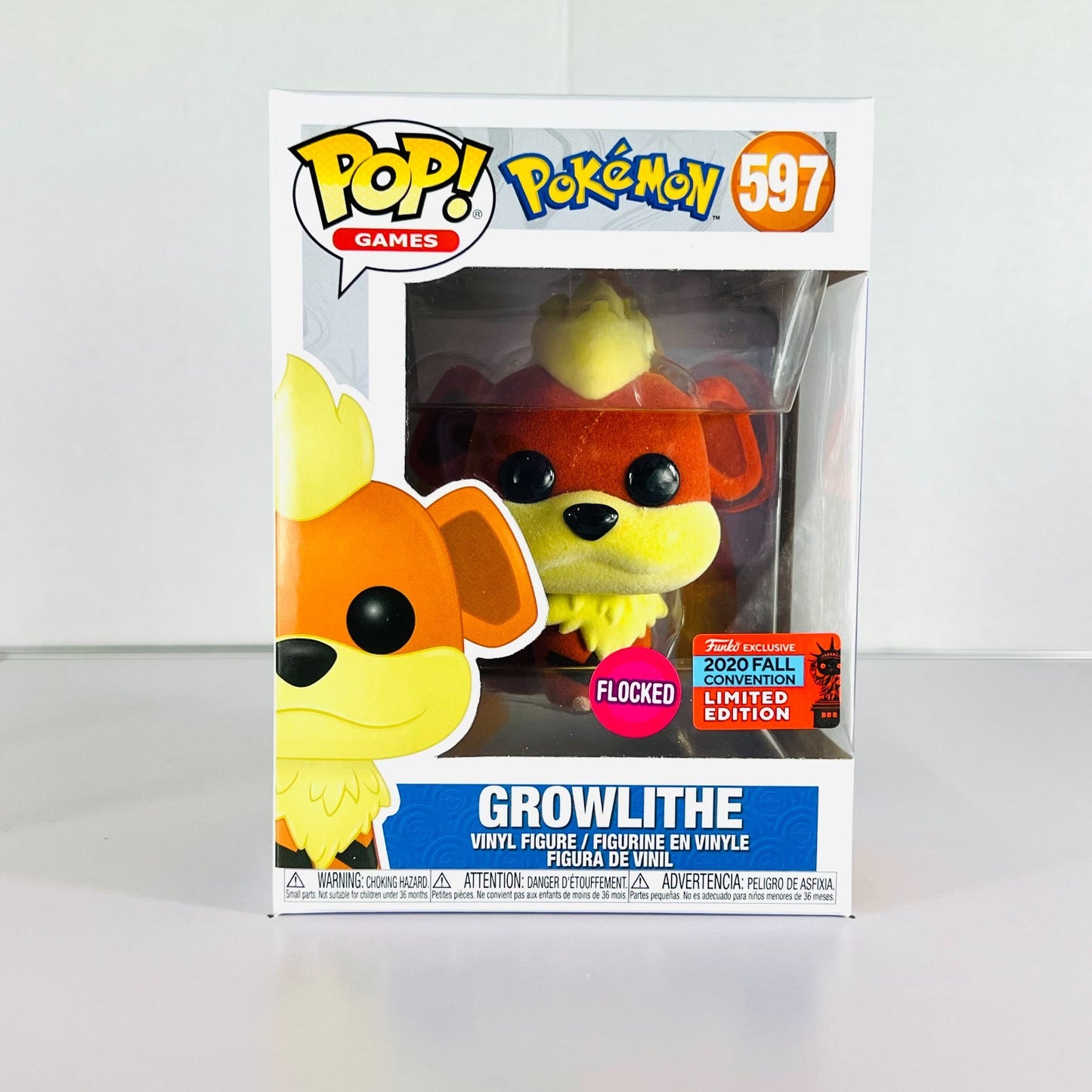 Funko POP Vinyl - Games - Pokemon - Growlithe - #597 Flocked FC 2020