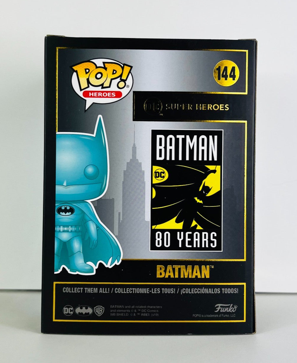 Funko POP Vinyl - Heroes - Batman 80 Years - Batman - #144 Teal Chrome SDCC 2019
