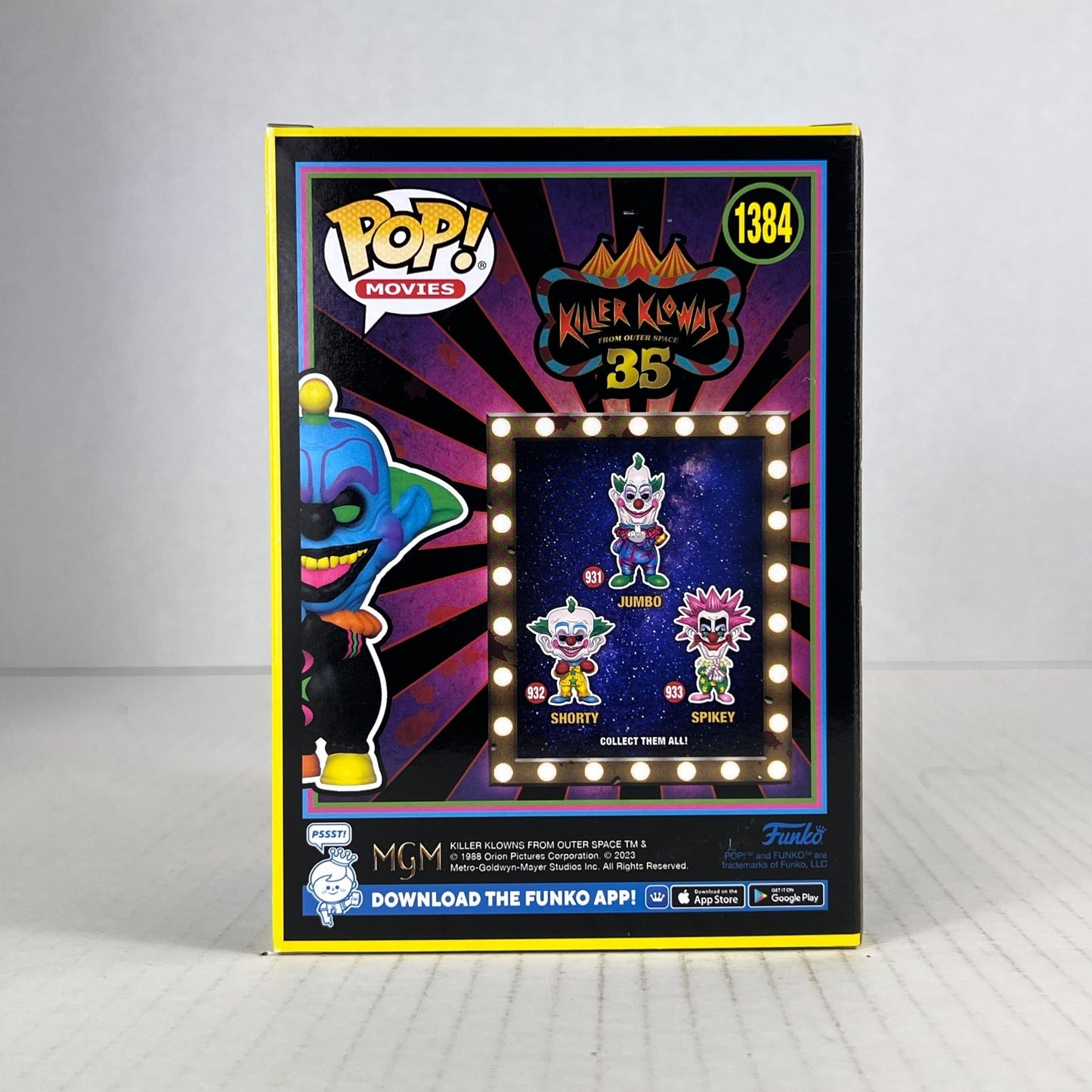 Funko POP Vinyl - Movies - Killer Klowns - Slim - #1384 Blacklight Gamestop