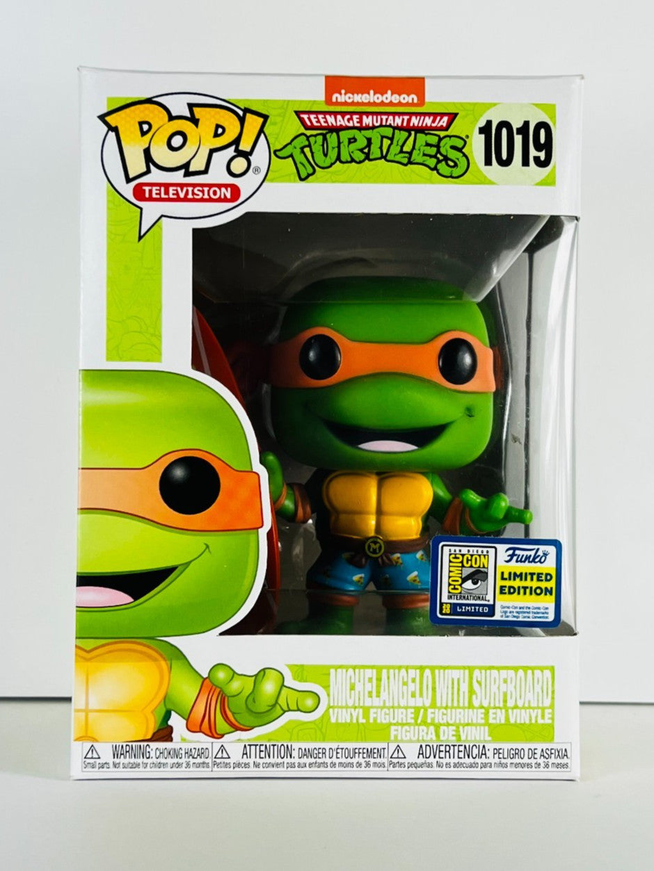 Funko POP Vinyl - Television - TMNT - Michelangelo With Surfboard - #1019 SDCC 2