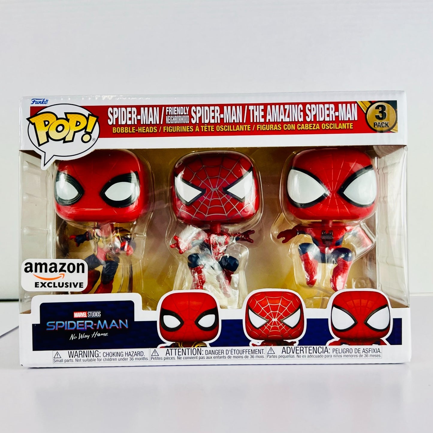 Funko POP! Vinyl - Marvel - Spider-Man - No Way Home Spider-Man - Amazon 3 Pack