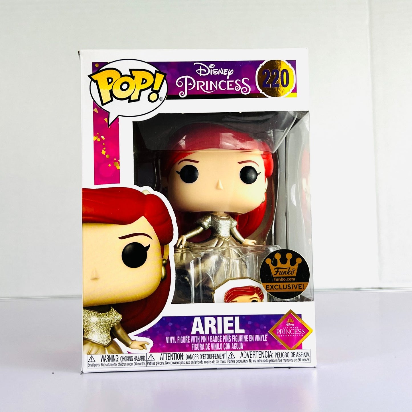 Funko POP Vinyl - Disney - Princess - Ariel - #220 With Pin